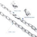 wholesale 925 Sterling Silver White Gold Plated Paperclip Link Chain Necklace-0-4