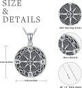 wholesale 925 Sterling Silver Celtic Knot Compass Pendant Necklace with Black Enamel Accents and Chain 45cm Length-0-5