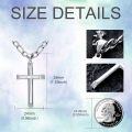 wholesale 925 Sterling Silver Beveled Edge Cross Pendant Necklace for Men Women - 4mm Box Chain  Set-0-5