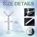wholesale 925 Sterling Silver Beveled Edge Cross Pendant Necklace for Men Women - 4mm Box Chain  Set-0-5