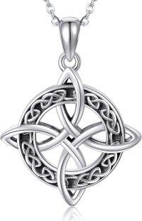 wholesale 925 Sterling Silver Celtic Knot Pendant Necklace  for Women Men-Witches Knot-3