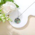 wholesale 925 Sterling Silver Virgo Zodiac Sign Abalone Shell & Natural Cubic Zirconias Round Pendant Necklace for Women Girls Gifts Jewelry Accessories (Virgo)-0-2