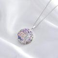 wholesale 925 Sterling Silver & Purple Crystal Tree of Life Sister Necklace, 18\ Rolo Chain, Best Friend Gift for Women-0-3