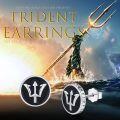 wholesale 925 Sterling Silver & Black Stone Viking Rune Poseidon Trident Stud Earrings 10mm-0-3