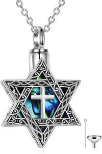wholesale 925 Sterling Silver & Ashes Star of David Pendant Necklace - Symbol of Love, Luck & Eternity - Gift for Women-star of David