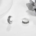 wholesale 925 Sterling Silver Norse Runes Viking Hoop Earring - No Piercing Needed-0-4