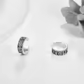 wholesale 925 Sterling Silver Norse Runes Viking Hoop Earring Wholesale - No Piercing Needed-0-4