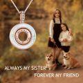 wholesale 925 Sterling Silver Sister Always My Friend Rotating Pendant Necklace-0-1