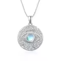 wholesale 925 Sterling Silver Moonstone Evil Eye Pendant Necklace Wholesale Protection Charm s for Women and Men-0-0