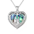 TOUPOP Sterling Silver Heart Locket Mother Daughter Family Pendant Necklace Gift-0-0
