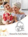 wholesale 925 Sterling Silver Gold Cubic Zirconia Turtle Heart Pendant Necklace for Women Lucky Ocean  FGI1I2-0-2