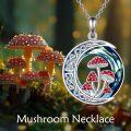 wholesale 925 Sterling Silver Mushroom Necklace with Hypoallergenic Pendant - Nature Inspired Jewelry for Women, Adjustable Chain, Eco-Friendly Gift for Christmas Valentine's Day-0-4