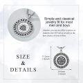 wholesale 925 Sterling Silver Round Compass Norse Runes Pendant Necklace for Men Women Adjustable Chain Vintage Viking s for Him Her-0-5