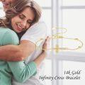 wholesale 14K Gold Cross Infinity Charm Bracelet - 14K Gold  Minimalist s for Her-0-4