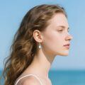 wholesale 925 Sterling Silver Teardrop Mother Of Pearl Earrings Wholesale With Flower Design-0-1