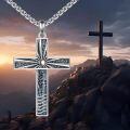 wholesale 925 Sterling Silver Turquoise Inlay Cross Pendant Necklace  for Women-0-6