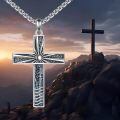 wholesale 925 Sterling Silver Turquoise Inlay Cross Pendant Necklace  for Women-0-6