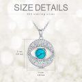 wholesale 925 Sterling Silver Blue Stone Evil Eye Pendant Necklaces for Women s-0-2