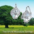 TOUPOP Sterling Silver Moonstone Infinity Dangle Earrings-0-6