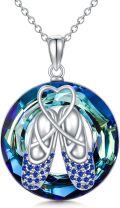 wholesale Sterling Silver Crystal Ballerina Necklace Ballet Dance Gift-0-6