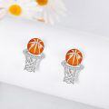 wholesale 925 Sterling Silver Basketball Hoop Studs Sporty  for Her-0-3