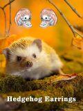 wholesale 925 Sterling Silver Hedgehog Stud Earrings with Rose Gold Plating - Cute Animal  for Women Girls-0-5