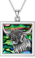 wholesale TOUPOP Highland Cow Necklace 925 Sterling Silver Cow Pendant Necklaces Cute Animal Jewelry Gifts For Women Anniversary Birthday Gifts Presents Ideas -0-0