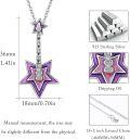 wholesale 925 Sterling Silver & Purple Stone Electric Guitar Star Pendant Necklace for Guitar Lovers-0-4