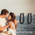 wholesale Black 925 Sterling Silver Celtic Knot Filigree Antique Hoop Earrings for Women's Gifts-0-2