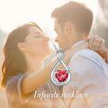 wholesale TOUPOP July Birthstone Necklace For Women Ruby Necklace Pendant 930 Sterling Silver Infinity Love Moon Jewelry Birthday Christmas Gifts For Women Mom Wife Girlfriend -0-2