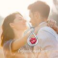 TOUPOP Sterling Silver Ruby Necklace Infinity Love Moon Pendant-0-2