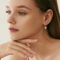 wholesale 14K Gold Blue Moonstone Drop Earrings for Women Gifts for Mom/Daughter-0-1