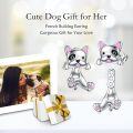 wholesale 925 Sterling Silver Cartoon Bulldog Stud Earrings for Women-0-1