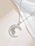 wholesale  Sterling Silver Moon Pendant Birth Flower Necklace for Women -0-43