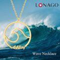 wholesale 925 Sterling Silver Wave Necklace with Elegant Gift - 20mm Personalized Jewelry for Women, Valentine's Day, Mother's Day, Christmas, Birthday-0-2
