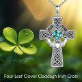 wholesale 925 Sterling Silver Celtic Knot Clover Heart Cross Necklace for Women Girls Vintage Irish s-0-2