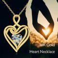 wholesale 10K Gold Multi-Color Crystal Heart Pendant Necklace s for Her-0-5