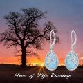 TOUPOP Sterling Silver Gemstone Celtic Tree of Life Teardrop Leverback Earrings-0-2
