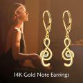 wholesale 10K Gold Treble Clef Diamond Drop Earrings Fine s for Women-0-5