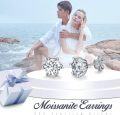 wholesale 925 Sterling Silver & Moissanite Stud Earrings - Round Cut 0.2-1 Carat Cubic Zirconia Alternative Jewelry for Women Girls Gift Boxed-0-9