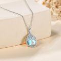 wholesale 925 Sterling Silver Blue Moonstone Tree of Life Pendant Necklace s for Women and Girls-0-2