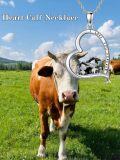 wholesale 925 Sterling Silver Heart-Shaped Love You Forever Highland Cow Pendant Necklace for Women's Gifts-0-4