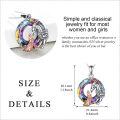 wholesale 925 Sterling Silver Rainbow Crystal Dragon & Princess Pendant Necklace for Women-0-4