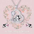 wholesale Sterling Silver Stone Cute Animal Pendant Necklace for Couples Sister Daughter Mother Birthday Gift-0-125