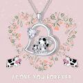 wholesale 925 Sterling Silver Mom Heart Shape Animal Pendant Necklaces for Women Girls Family Love Gift-0-125