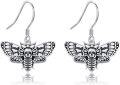 wholesale 925 Sterling Silver Dangle Butterfly Skull Drop Earrings Gothic Jewelry for Women Girls Gift Idea-0-0