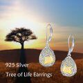 wholesale 925 Sterling Silver Tree Of Life Drop Earrings Wholesale With Green Stone-0-65
