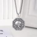 wholesale 925 Sterling Silver Gothic Skull Pendant Necklace  with MEMENTO MORI Inscription - 925 Sterling Silver Jewelry for Women and Men-0-5