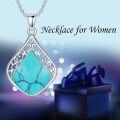 wholesale Sterling Silver Natural Gemstone Teardrop Filigree Celtic Knot Necklace-0-14