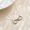 wholesale 925 Sterling Silver Infinity Rose Pendant with Diamonds and Chain for Women-0-3